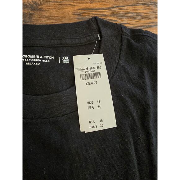 Abercrombie & Fitch T Shirt Mens Soft Essentials Relaxed XXL 2XL black SS - Picture 4 of 6